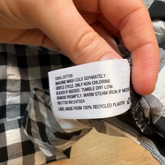 Lisa Marie Fernandez for Target Button‎ Front Shirt Dress Black Gingham WL - Picture 6 of 7